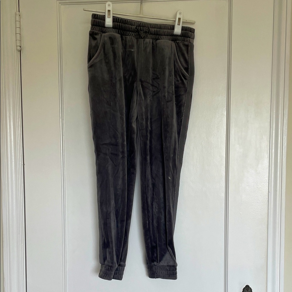 Kids Gray Velour Jogger Pants
